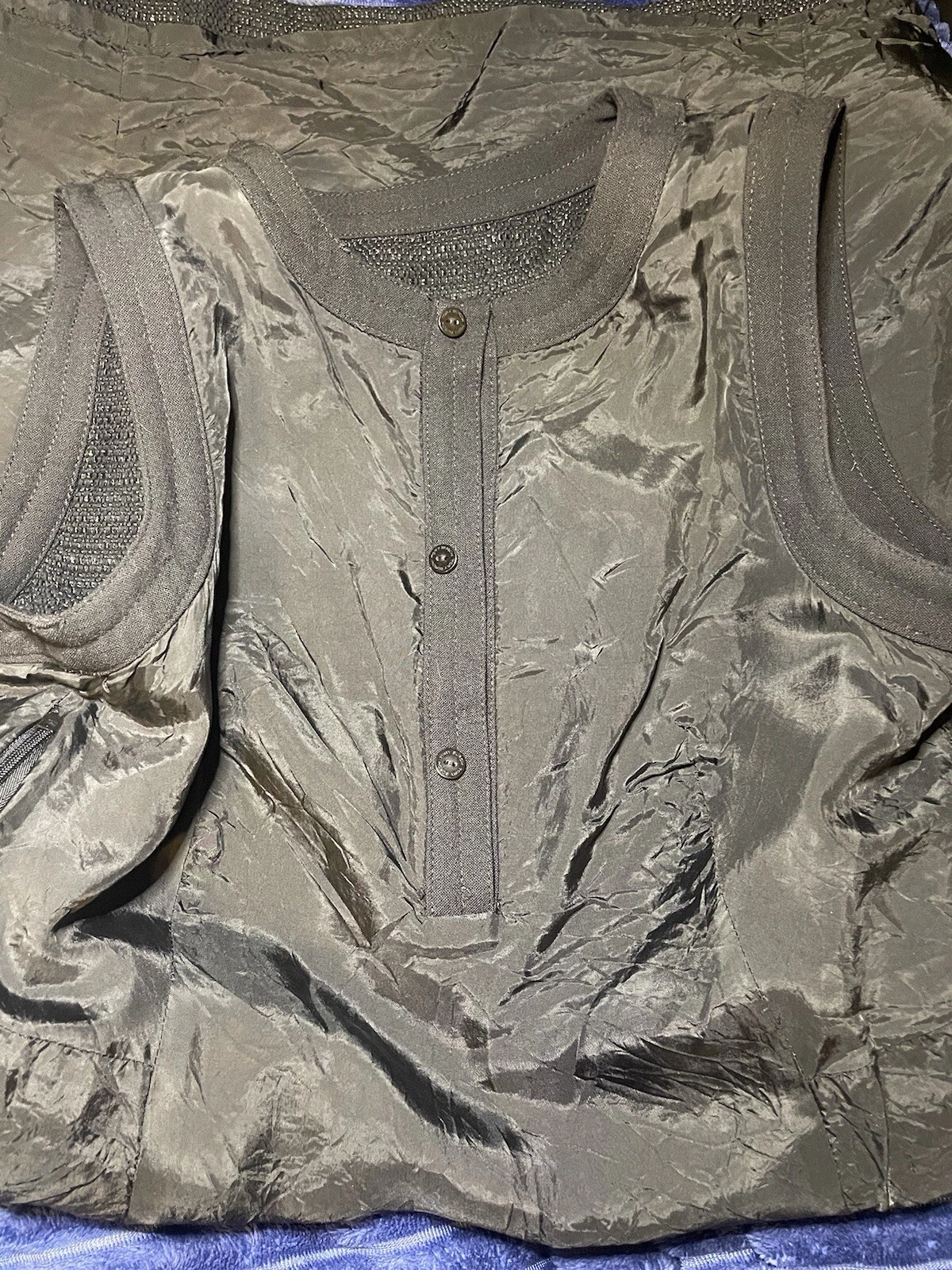 Abito TORY BURCH ""Corpo"" cotone tweed bottoni accento turno 8 nero prezzo al dettaglio $498