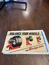 Rare 1980's Promo Snap On Tools Plastic Display Poster 24 x 15 Balance Wheels