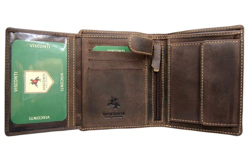 Billetera Cuero Real RFID Triple Calidad Superior Visconti Nueva en Caja 709 - Imagen 3 de 21