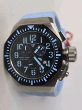 Swiss Legend Mens Trimix Quartz Chronograph Watch Black Blue 44mm G3D