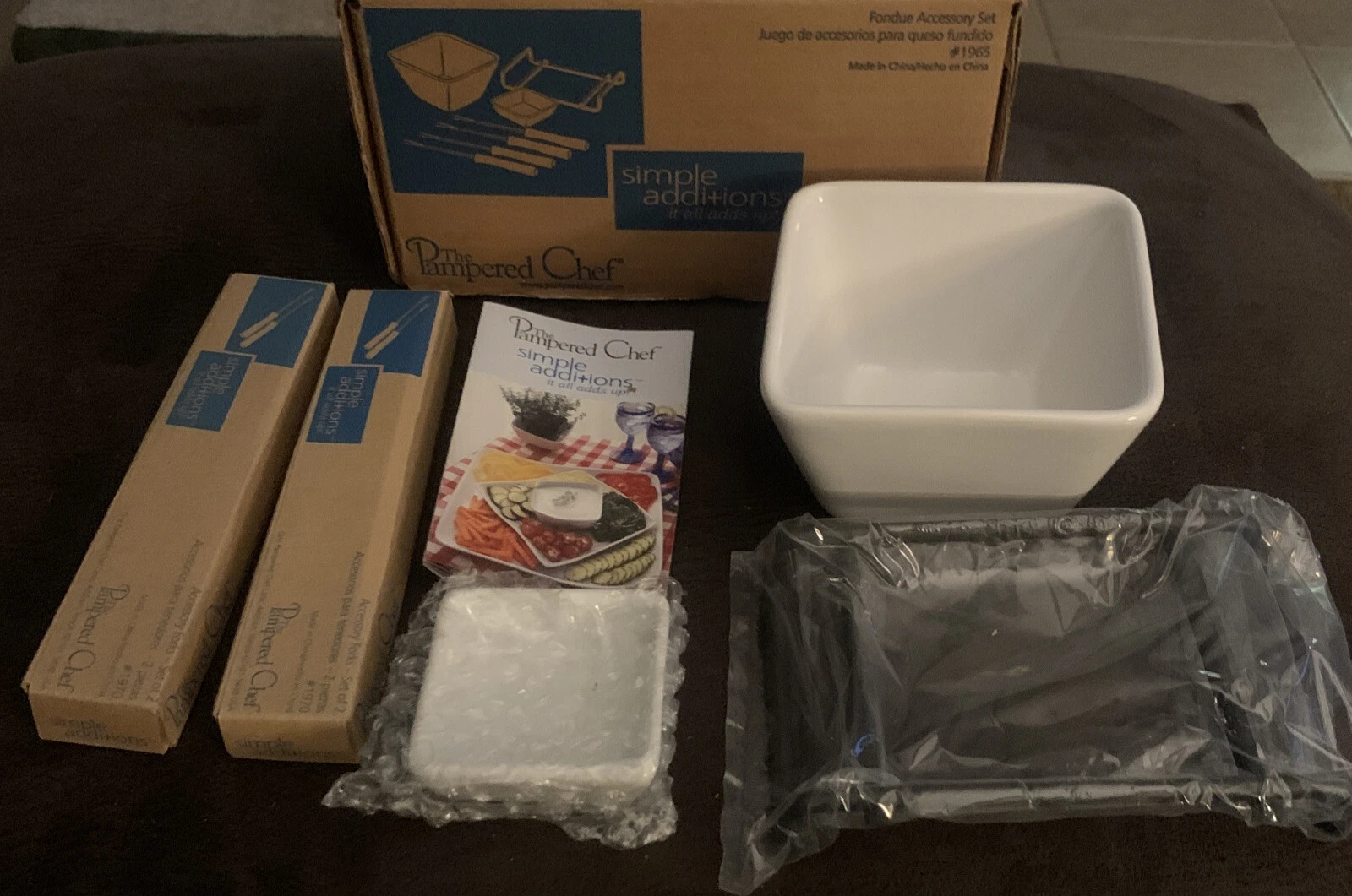 The Pampered Chef Fondue Accessory Kit New #1965 Simple Additions Never Used