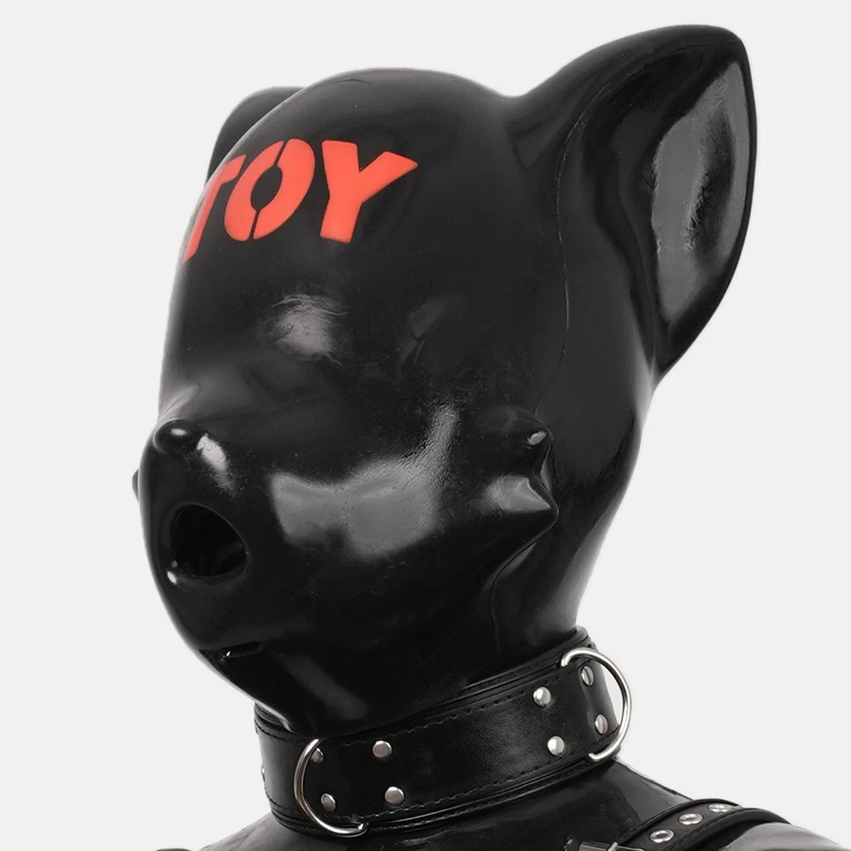 Furrjoi Silicone Ico Fox Mask Drone Furry Fetish Shiny Latex Hood Cosplay Gear - Image 3 of 4