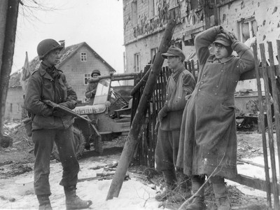 WWII Photo Young German Soldiers Captured US Army WW2 B&W World