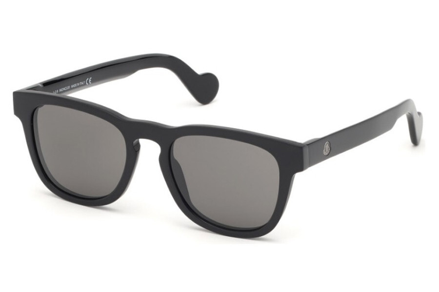 Authentic MONCLER ML0098 01A Shiny Black w/Smoke Lens