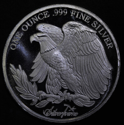 SilverTowne Eagle Walking Lady Liberty 1oz 999 FINE Silver round