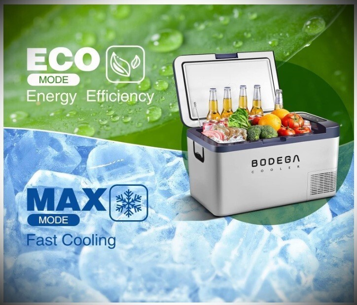 Bodega 12V Portable Refrigerator Freezer White/Blue (BOJT0720