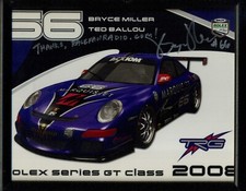 BRYCE MILLER Framed Autographed 2008 IMSA ROLEX GT Hero Card (TRG  Porsche)