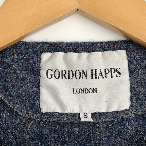 VINTAGE Irish Donegal Tweed Wool Jacket Mens 40” Blue Mix Collarless Blazer - Picture 7 of 12