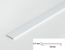 Flat Bar White PVC Trim Cover Architrave  - 2.5 m Durable Plastic Multiple Sizes