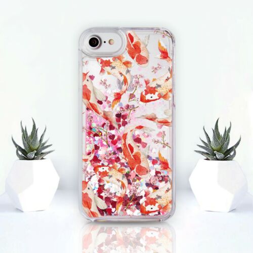 Koi Fish iPhone 8 Case Glitter iPhone 7 Plus 6s Case Fishes iPhone 8 Plus Case X - Picture 1 of 4