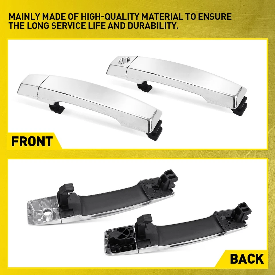 PARA NISSAN TITAN 2004-2015 CUBIERTA DE MANIJA DE PUERTA CROMADA SUPERPOSICIÓN DELANTERA TRASERA DERECHA DERECHA Foto 4 de 4