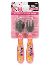Disney Minnie Mouse 2-Piece Fork and Spoon Set Color: pink/multi Size: one size