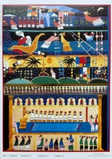 Raphael Abecassis SONG OF SONGS V Mixed Media Art Gold Accents