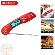 4.6-Inch Probe Food Thermometer with Backlit Display - Fast Accurate Reads