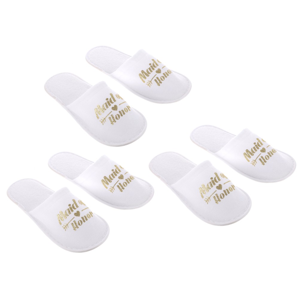 PANTOFOLA D’ORO 3 Paia Pantofole per Feste Matrimonio Viaggio Sposa e Damigelle Sposa