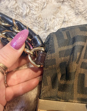 Fendi Zucca Mia Chain Strap Hobo Shoulder Bag