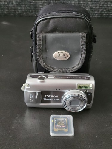 Canon PowerShot A470 Silver Digital Camera - 7.1 MP 3.4x Zoom - Tested & Working