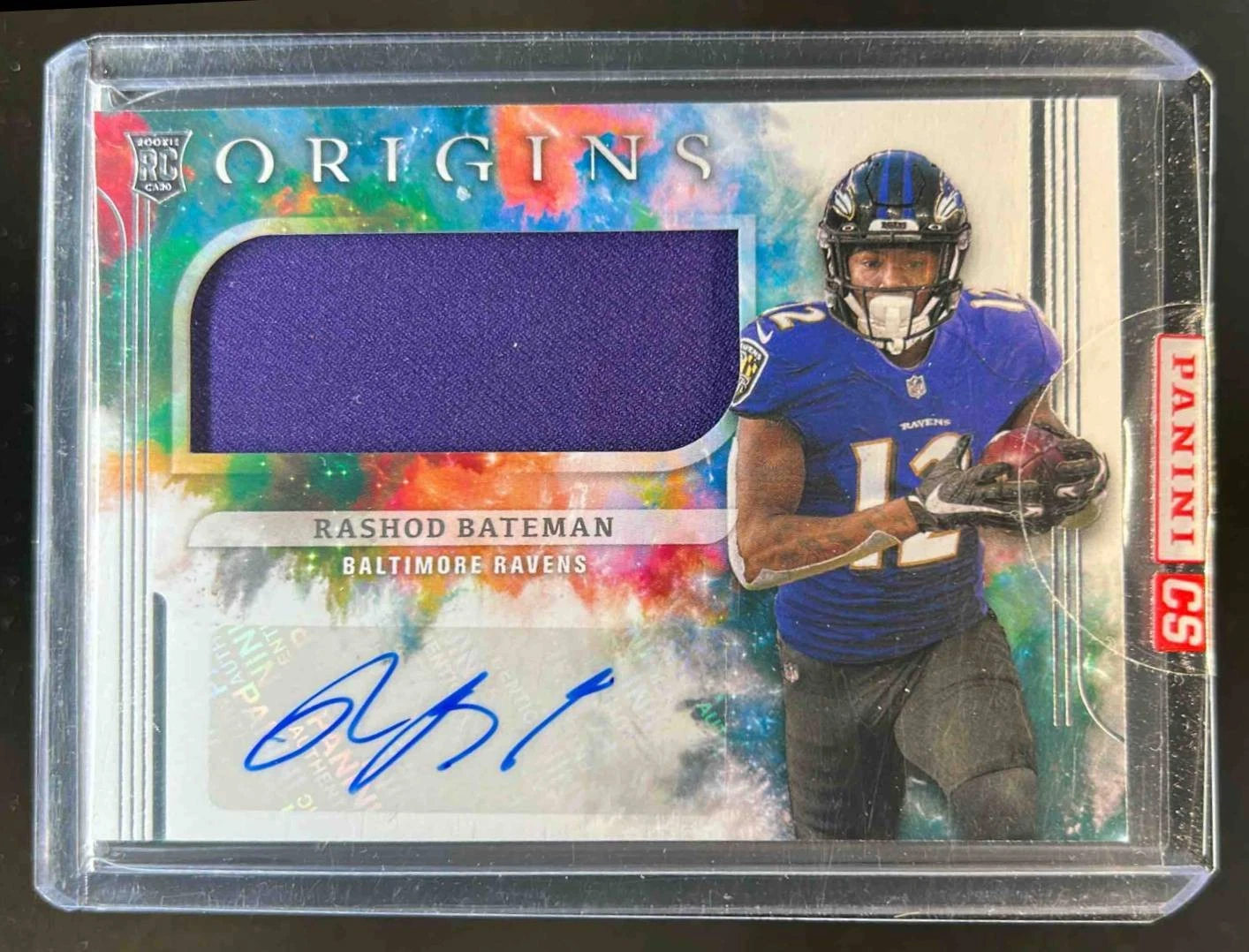 Rashod Bateman Panini Origins #165 Jumbo Patch Autograph-Orange