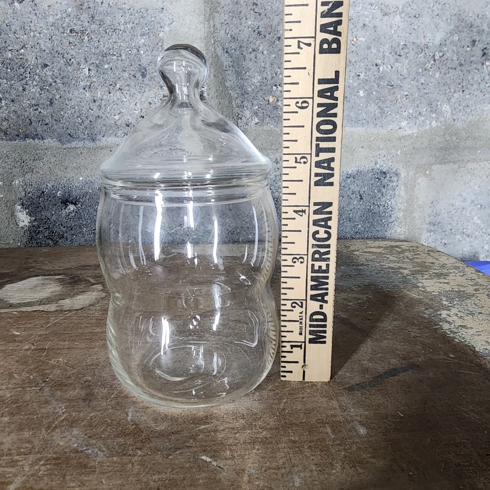 Прозрачная стеклянная аптекарская банка с крышкой - высота 7 дюймов - Изображение 4 из 4