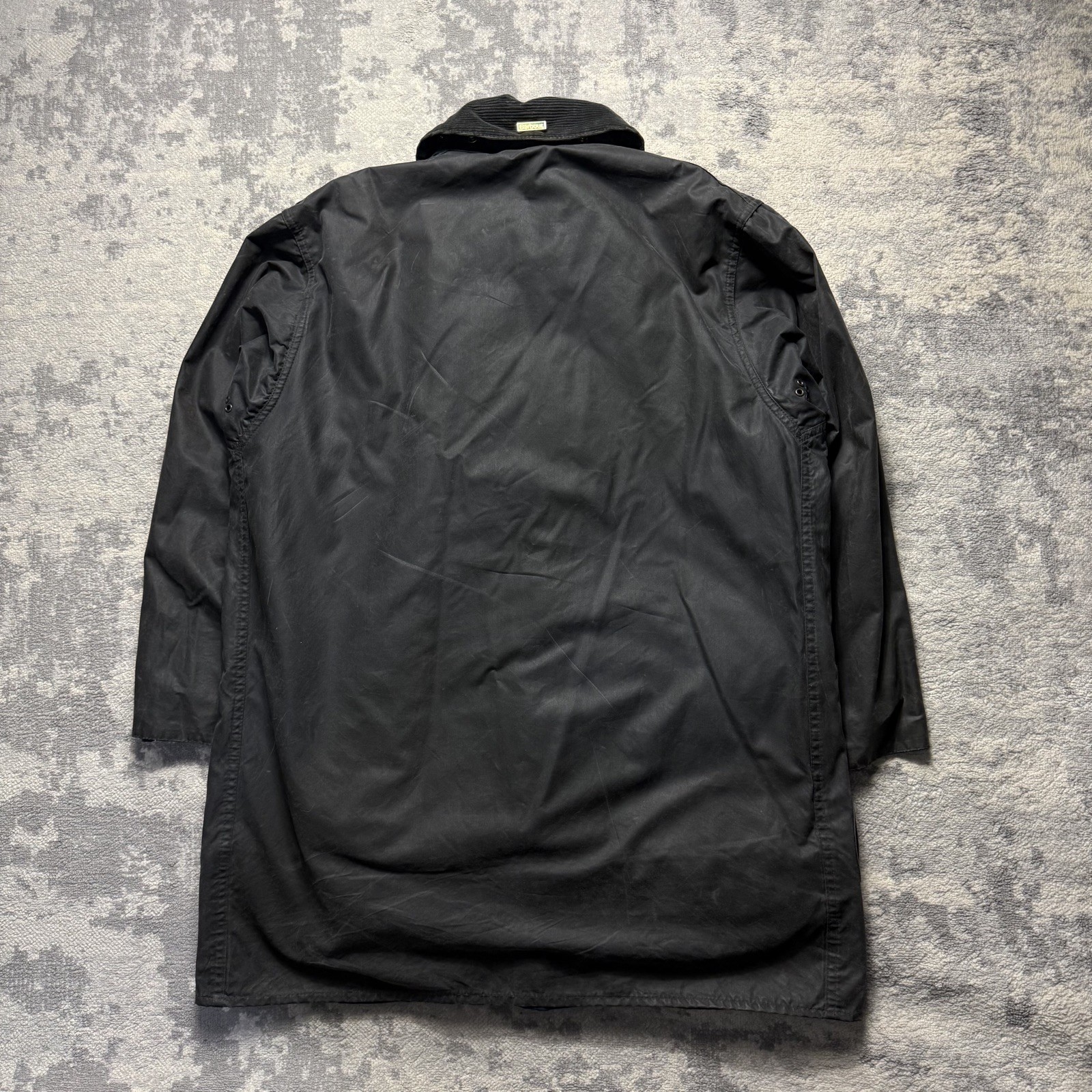 Men's Barbour Border A205 Waxed Cotton Jacket Navy Medium C40 image 4