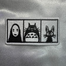 Studio Ghibli Totoro No Face Jiji Iron On Embroidery Patch Anime Jacket DIY