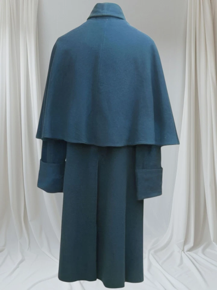 Capa Abrigo Inverness de Lana Azul Siglo XIX Guerra Civil Capa Militar Histórica Foto 2 de 4
