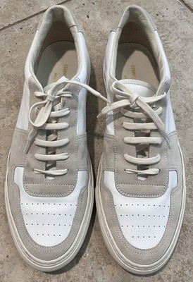 Common Projects Bball Low Premium Low White Full Grain Leather Suede 46 13 Italy