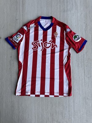 KAPPA La Liga Sporting de Gijon 2014-15 Home Red S/S Jersey Mens Size L/XL SEE P