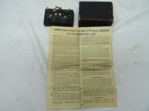 Nice-In-Box 1923 Beaver Baby Grand Crystal Set * World's Smallest Radio RARE VER