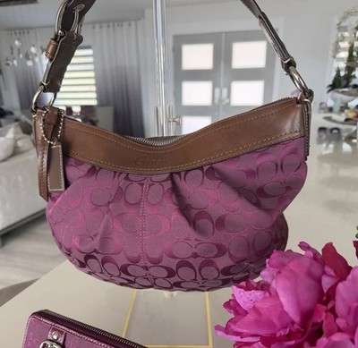 COACH コーチ ソーホー トートバッグ パープル シグネチャー y2k Y2K Coach SoHo Hobo Purple Amethyst Signature Tote W Dust Bag | eBay