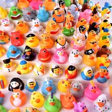 Bulk Rubber Duck Assortment - 55 Pack Bath Pool Toys for Kids Toddlers
