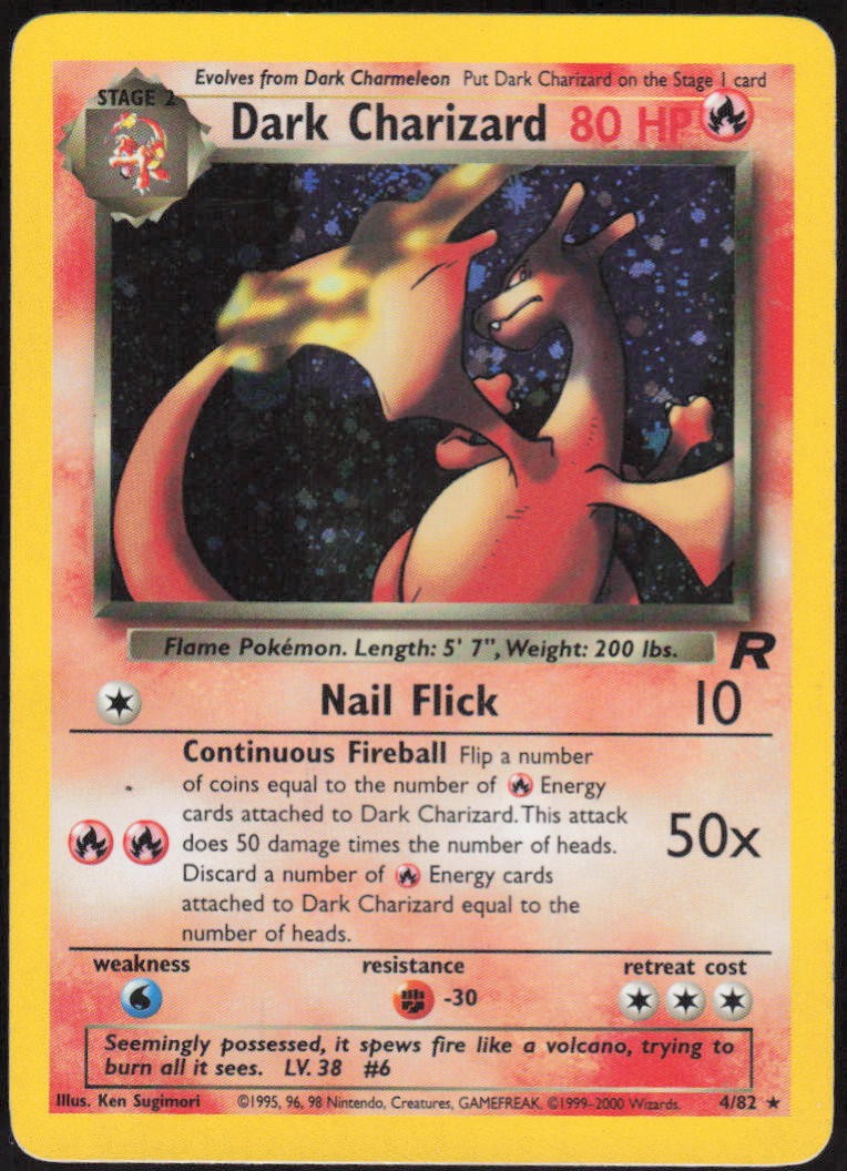 Dark Charizard (4) 04/82 Team Rocket Unlimited Holo Rare MP English