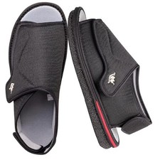 Men  s Wide Fit Adjustable Slippers   Memory Foam, Non-Slip 12 X-Wide Black