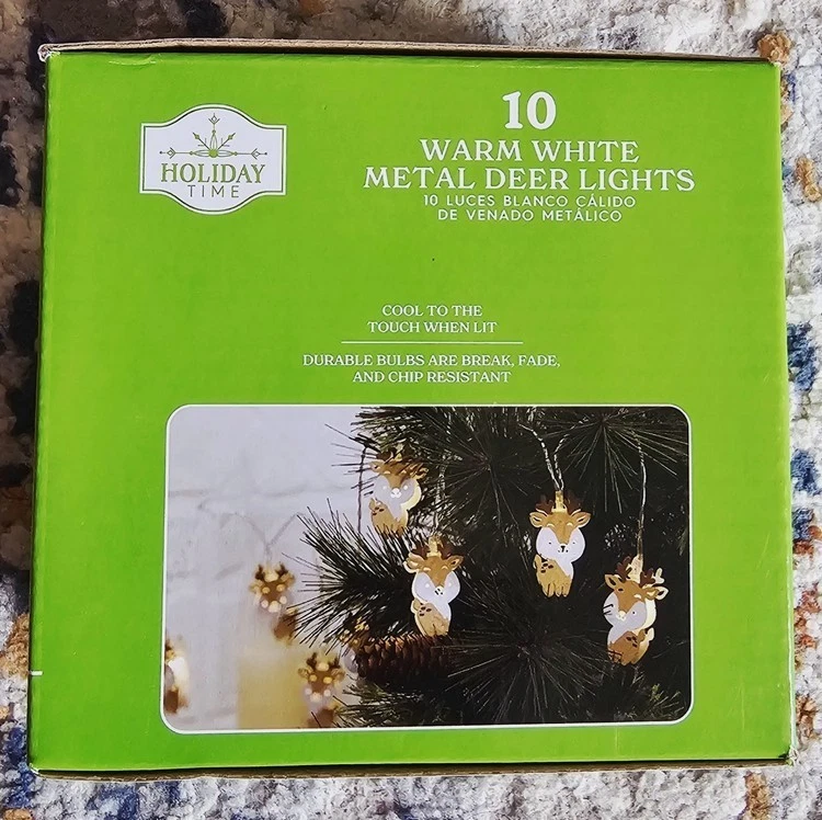 Luces de Papá Noel de metal blanco cálido de 10 unidades Holiday Time de 5,5 pies de longitud Foto 2 de 4