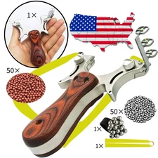 Hunting Professional Catapult Slingshot Rubber Aim Point Target Shot Steel Ball