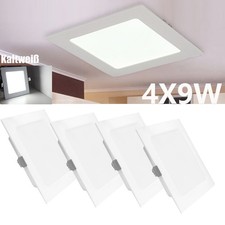 4x 9W LED Panel Einbaustrahler Deckenleuchte Spot Flach ultraslim Warmweiß 230V
