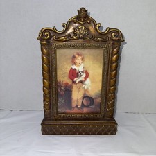 PHOTO FRAME Ornate Resin Gold-Tone Columns/ Scrolls for 4x6" Picture Decor