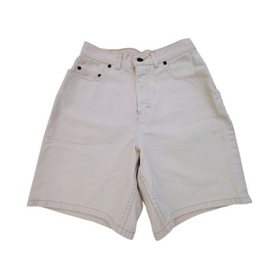Vintage Northern Reflections Womens 7 Ivory Denim Shorts High Rise Mom USA