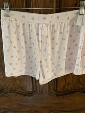 New ,Laura Ashley ,Pink Rose ,Floral ,Pajama Shorts , very Soft M 