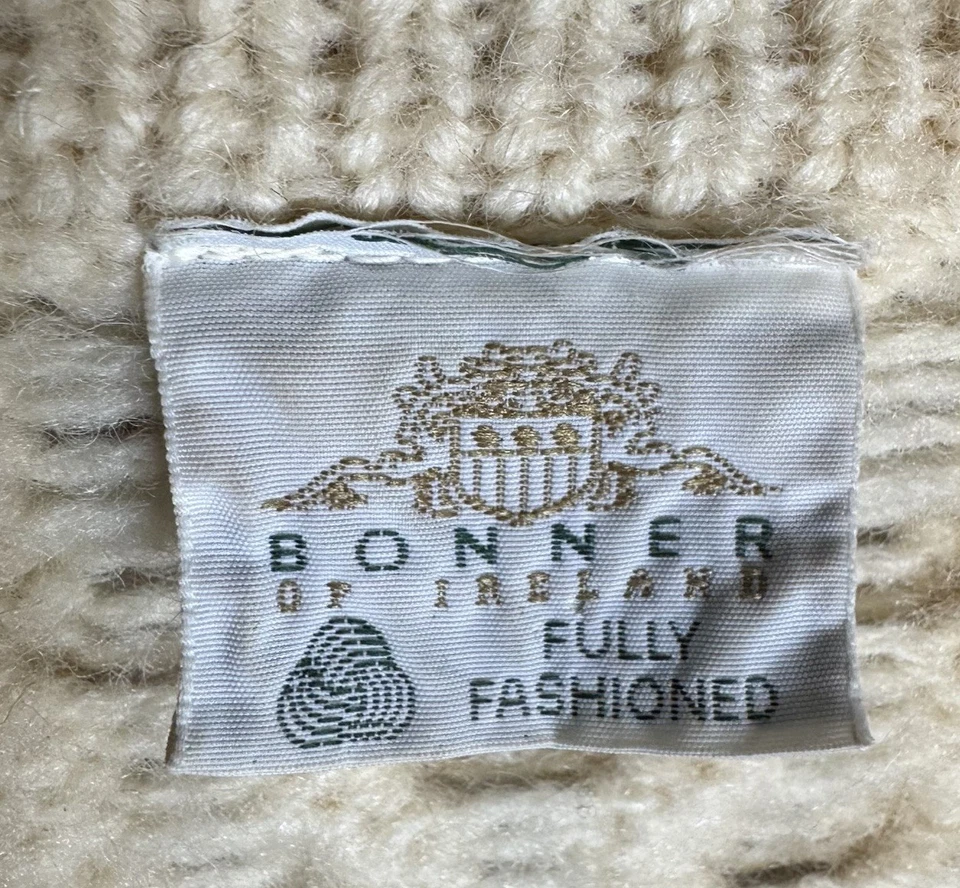 Cárdigan Suéter Bonner Of Ireland Pescador Tejido con Cable Hombre’s Grande Natural Foto 3 de 4