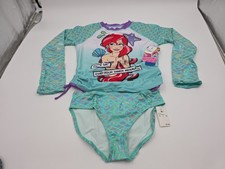 Disney Princess Ariel Little Mermaid 2 Piece Swimsuit Youth Girls Size M