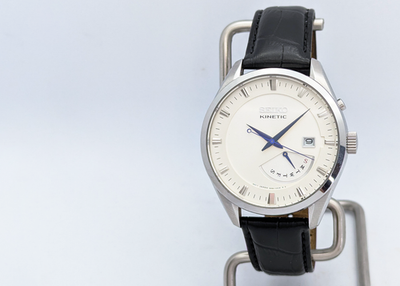 Seiko Kinetic 5M84-0AB0 Retrograde Day White Dial 100M | New