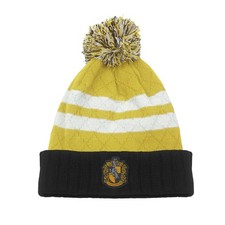 Hufflepuff Bobble Beanie WOOLY Hat Official Harry Potter Embroidered Logo RRP£17