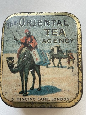 Seltene Vintage Teedose von The Oriental Tea Agency, 3 Mincing Lane, London.
