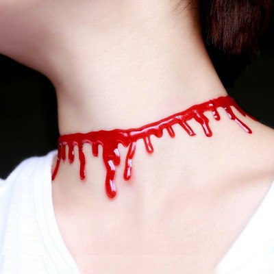  3 Pack Halloween Ketten Blut Halskette Goth -Halsketten Chokerhalsketten