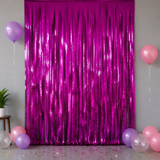 Foil Fringe Curtain Party Backdrop for Birthday and Christmas, for Festive