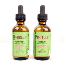 2 Pk: Mielle Organics Rosemary Mint Scalp/Hair Strengthening Oil 2oz Each Bottle
