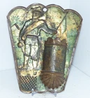 Civil War Indian Wars Antique Tin Wall Mount Match Safe Holder Soldier / US Flag