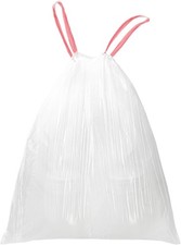 40 Pack 8 Gallon White Drawstring Unscented Trash Bags 55x65cm Heavy Duty