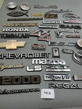 Huge VTG / Modern Lot Of 30+ Car Emblems Badge Hood Ornaments Decals Nameplates